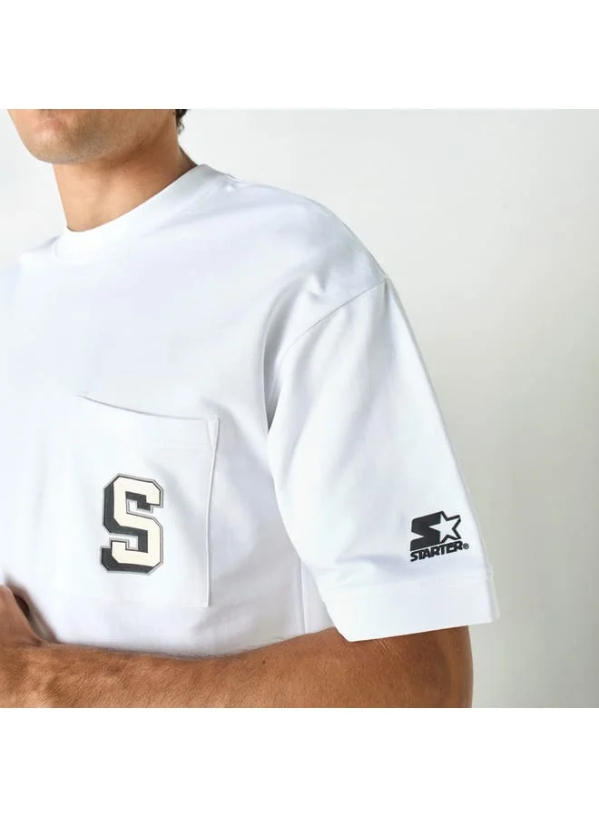 STARTER Starter Typographic Print T-shirt with Crew Neck and Short Sleeves