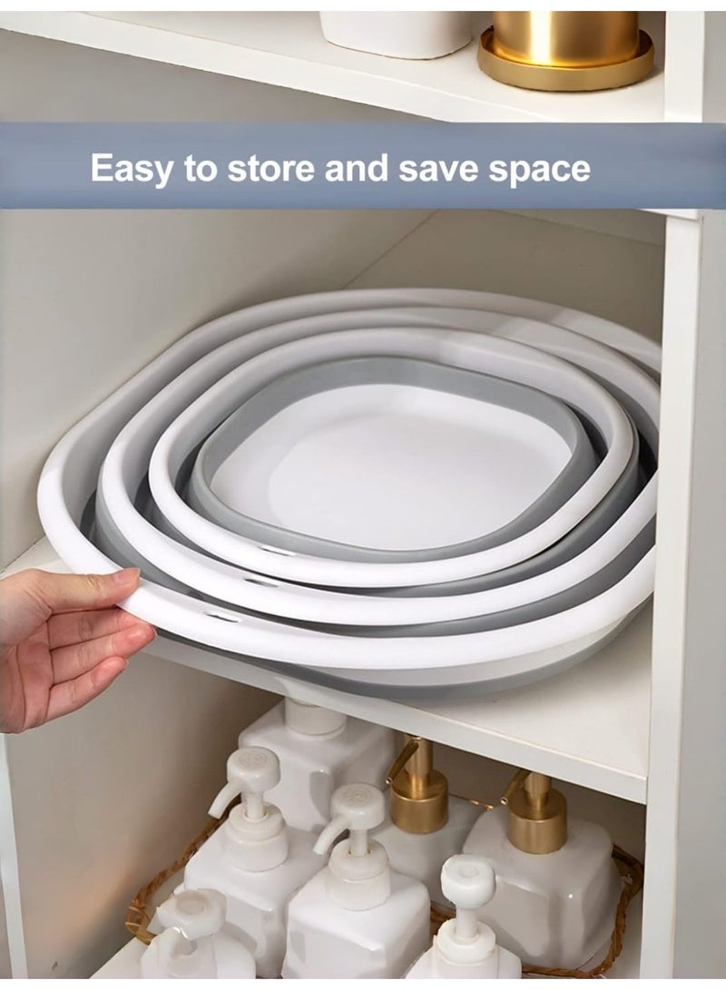 حوض قابل للطي 3 حزمة-حوض غسيل قابل للطي للأطباق والغسيل والفواكه والتخييم / حاوية تخزين بلاستيكية للمنزل والسفر - Image 3