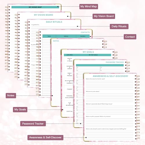 Ospelelf Undated Spiral Bound Planner Daily, Weekly and Monthly Planner, Pink Teacher Planners 12 Month 8.5 x 11 - Image 5