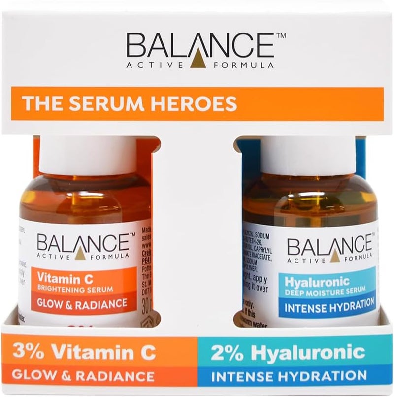 Balance Active Formula The Serum Heroes Vitamin C Brightening serum Hyaluronic Deep Moisture Serum Armed with active ingredients to glow and hydrate