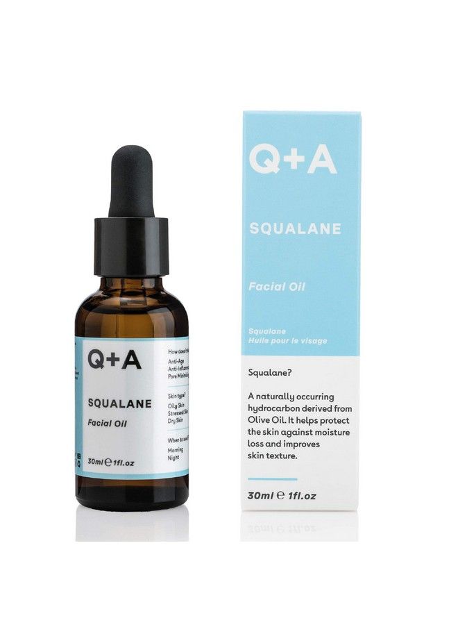 Q+A Squalane Facial Oil. A Super Hydrating Vegan Facial Oil Derived From Olive Oil. 30Ml/1Fl.Oz - Image 1