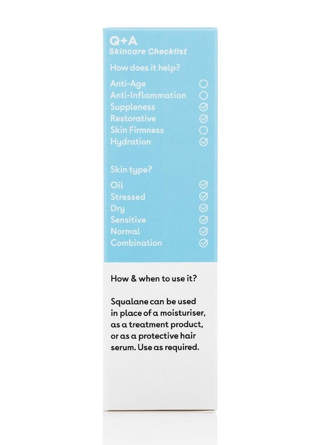 Q+A Squalane Facial Oil. A Super Hydrating Vegan Facial Oil Derived From Olive Oil. 30Ml/1Fl.Oz - Image 5