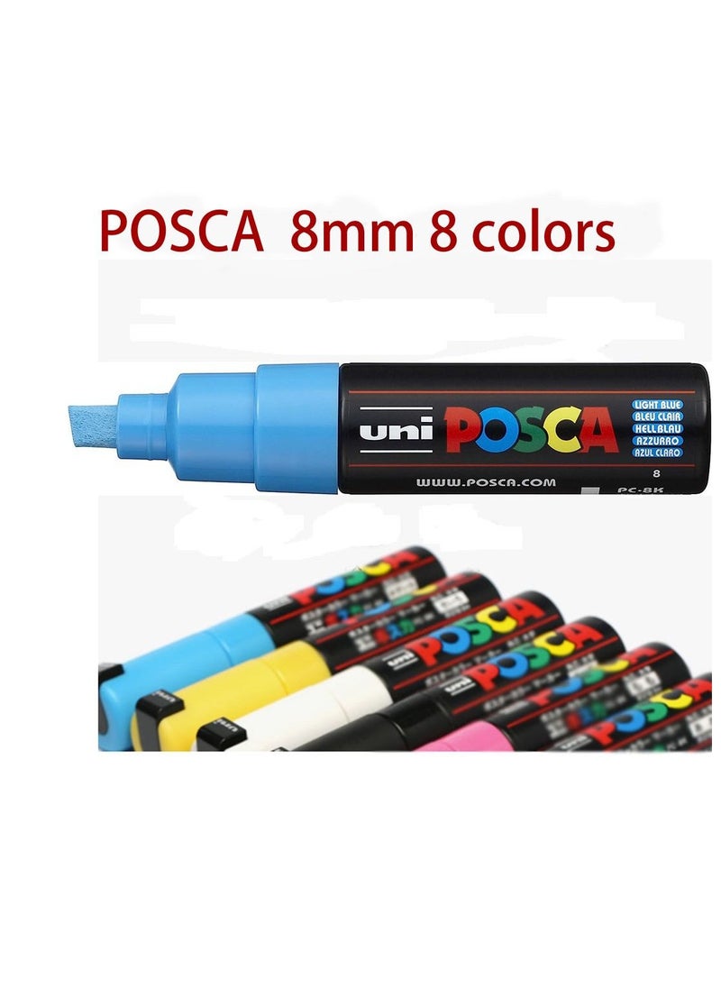 POSCA 8-Piece Thicker Tip Paint Marker Set Multicolour PC-8K  - Image 1