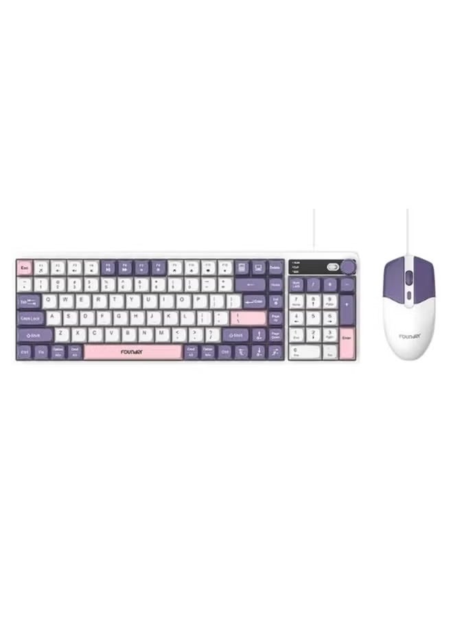 KM650 Gaming Keyboard and Mouse Combo, RGB Lighting, USB Wired, AR/EN Supported, Membrane Clicker with Volume Control Button, 1200 DPI Resolution, Multimedia, Compatible with Gaming, Business, PCs, Macs, and Windows Systems. - Image 1