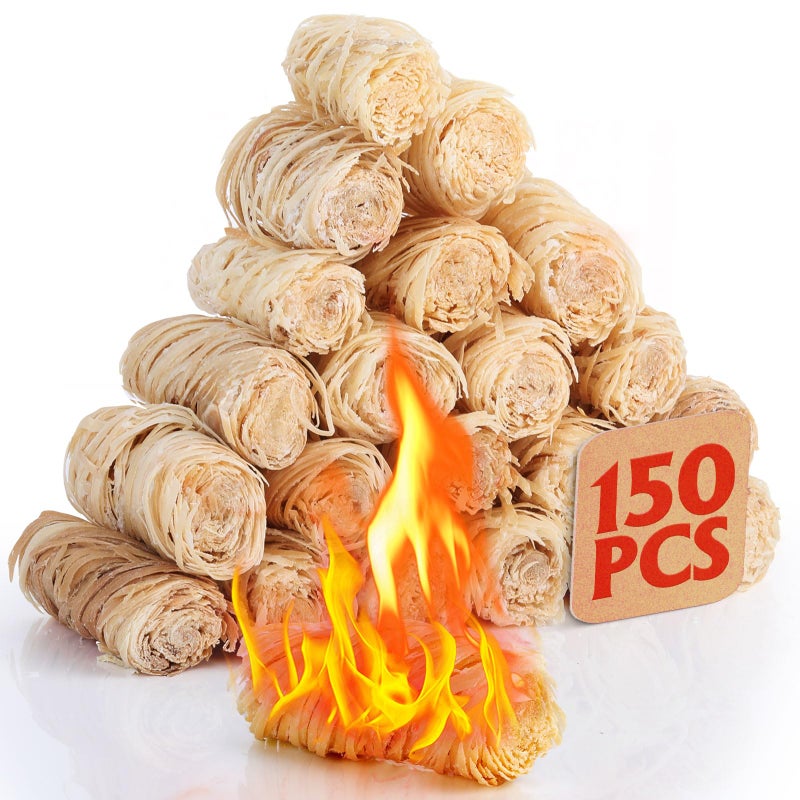 150Pcs Fire Starter  Natural Fire Starters for CampfiresFireplace Pellet Stove  Wood Fire Pit Smoker BBQ Chimney Pizza Oven  Fire Starters for Grill Charcoal Starter