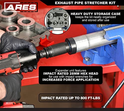 ARES 14025 – Exhaust Pipe Expander Kit – Widens Exhaust Pipes from 1-5/8-Inches to 4-1/4-Inches in Diameter – 7-Piece Impact Rated Kit Includes Heavy Duty Storage Case - Image 5