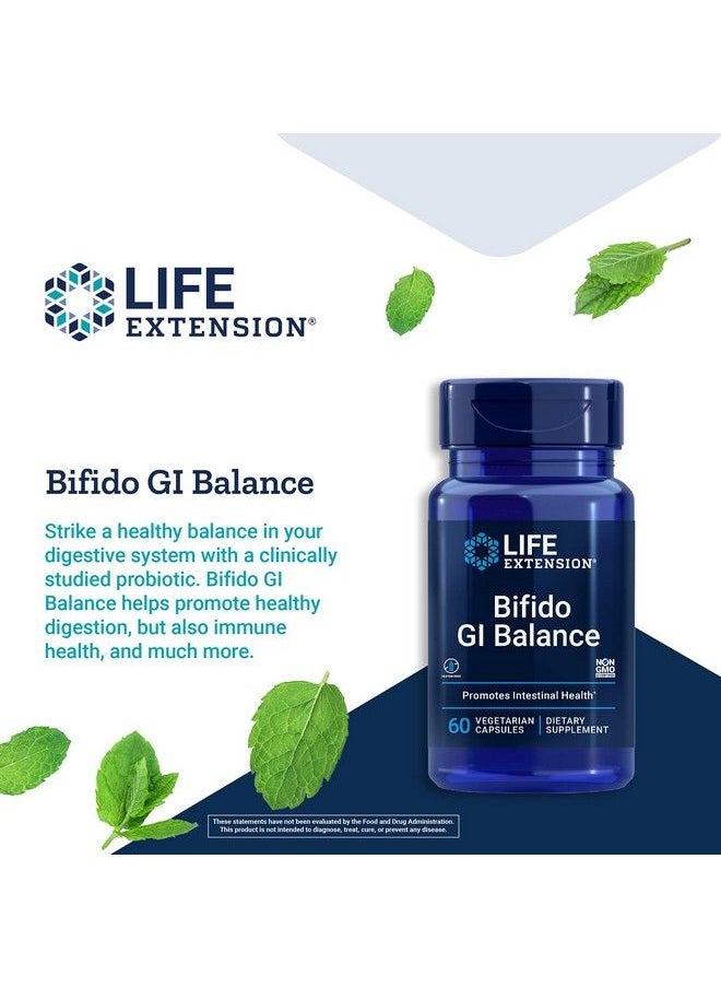 Life Extension - Bifido Gi Balance Probiotics Bifidobacterium Longum Bb536 (2 Billion Cfu) Supplement Support Healthy Gut & Digestive Health Glutenfree Vegetarian 60 Capsules - Image 1