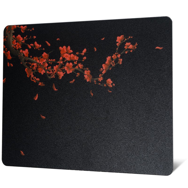 GMKWTL XVX Glass Gaming Mousepad, Black Plum Blossoms Hard Mouse Pads for Gaming, Professional Large Mouse Mat 410mm*310mm, Special Glass Surface with Improved Precision and Speed - Image 1