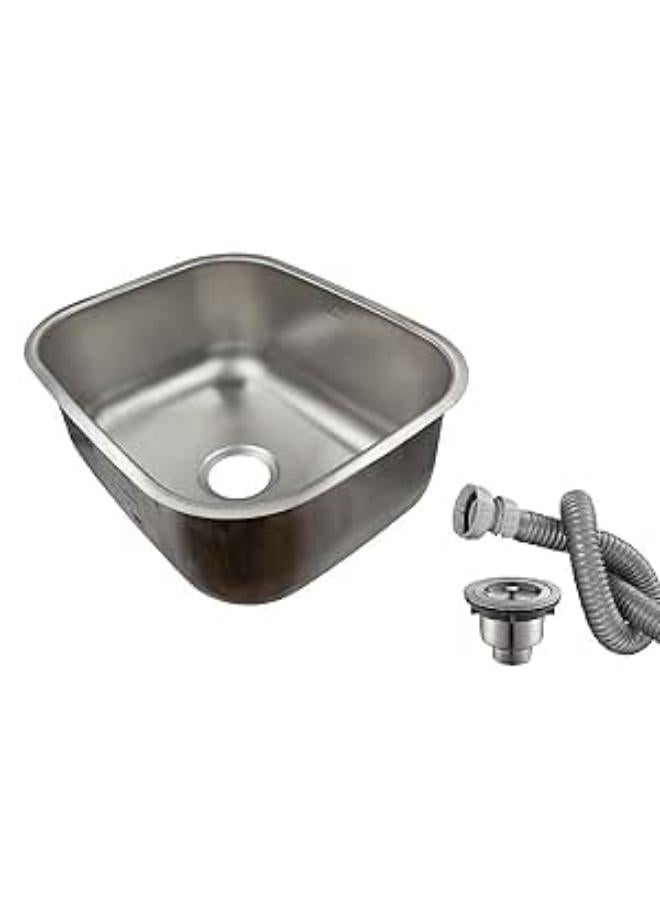 Stainless Steel Kitchen Sink Pot Size 39*49 Inside, 43*53 Outside Cm .06Mm+Drain 3" - Image 1