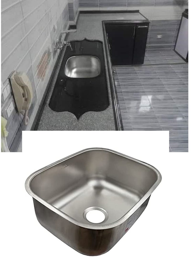 Stainless Steel Kitchen Sink Pot Size 39*49 Inside, 43*53 Outside Cm .06Mm+Drain 3" - Image 2