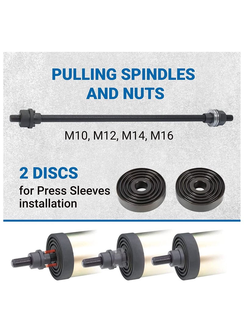 ROCKFORCE Universal Set for Replacement of Silent Blocks, Hubs and Bearings 26 pcs. M10, M12, M14, M16 in Case - Image 3