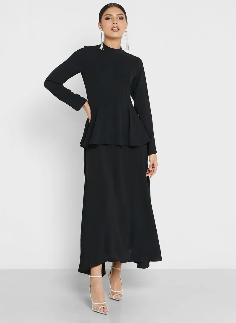 Khizana Peplum Tiered  Dress