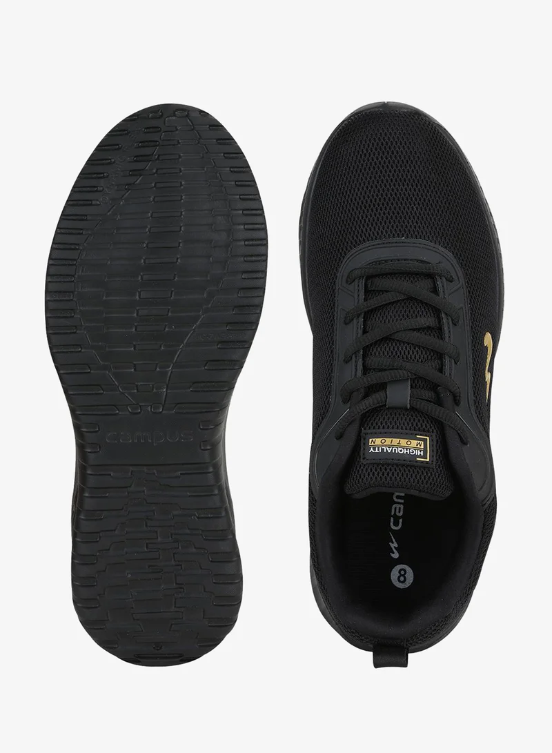 CAMPUS Blk/Gold Men's Black Classic Low-Top Sneakers, Bold Lace-Up Style Shoes, Comfortable Casual Footwear for Men | Best Price UAE