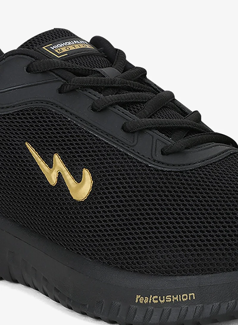 CAMPUS Blk/Gold Men's Black Classic Low-Top Sneakers, Bold Lace-Up Style Shoes, Comfortable Casual Footwear for Men | Best Price UAE