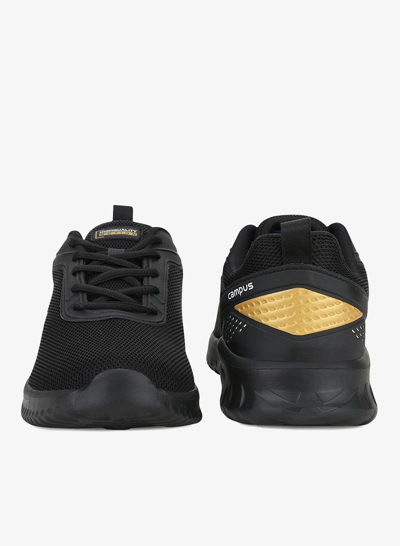 CAMPUS Men's Black Classic Low-Top Sneakers, Bold Lace-Up Style Shoes, Comfortable Casual Footwear - Image 4