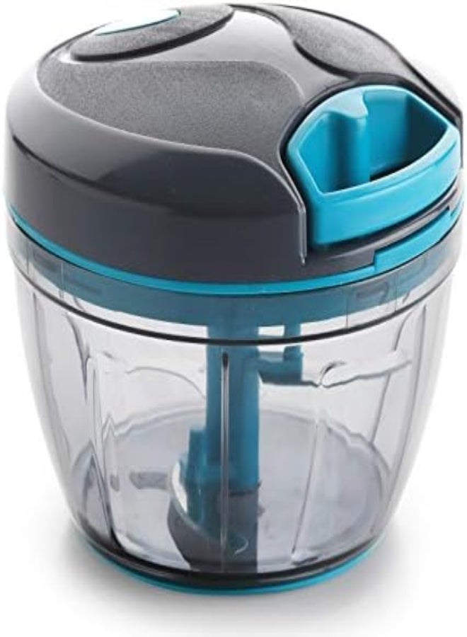 AKDC Quick Chopper Multipurpose Manual Vegetable, Dry Fruit And Onion Handy Chopper And Quick Cutter Machine For Kitchen With 3 Stainless Steel Blade, 350Ml, Set Of 1, Cocoa Grey - Image 3