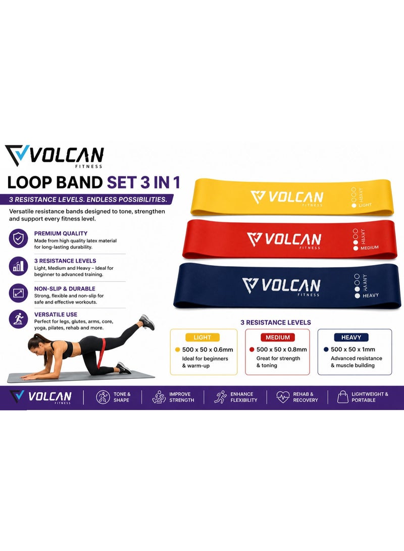 Volcan Fitness Home Workout Combo Set – 2kg Slam Ball, Adjustable Aerobic Step, 3-Piece Loop Resistance Band Set & 6mm EVA Yoga Mat - Image 5