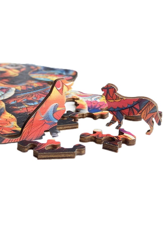 Spot Wooden Animal Puzzle Shaped Irregular Wooden 3d Toys Cross-border-Color:【Exclusive Copyright】 Cartons Of Mother And Child Dogs A4 - Image 5