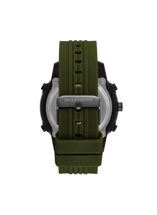 SKECHERS Quartz Lightweight Analog Digital Watch for men's, Wilkie Black/Green, Ana-Digi - Image 3