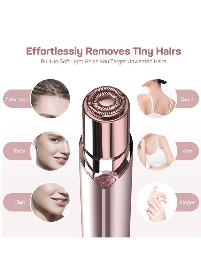 gurelax إزالة شعر الوجه للنساء، جهاز كهربائي لإزالة شعر الوجه بدون ألم قابل لإعادة الشحن للوجه، الشفاه، الذقن مع 2 رأس بديل - Image 2