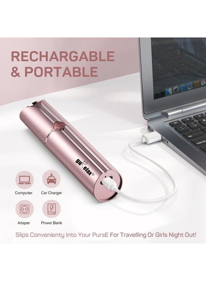 gurelax إزالة شعر الوجه للنساء، جهاز كهربائي لإزالة شعر الوجه بدون ألم قابل لإعادة الشحن للوجه، الشفاه، الذقن مع 2 رأس بديل - Image 4