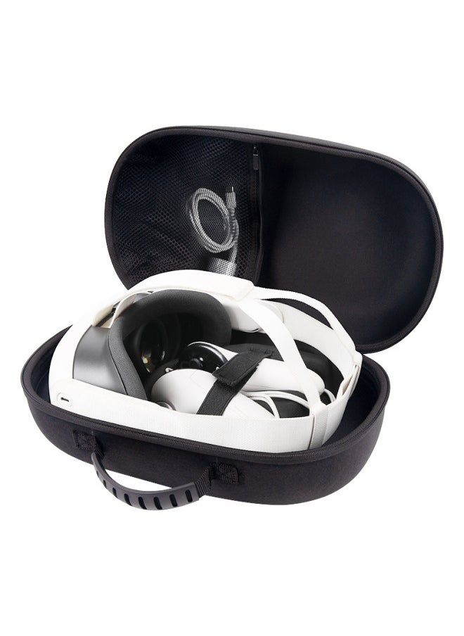 Generic Applicable Meta Quest 3 VR Head-mounted Storage Box EVA Drop-resistant Dustproof Portable Large Capacity Storage Bag-Color:Black  - Image 3