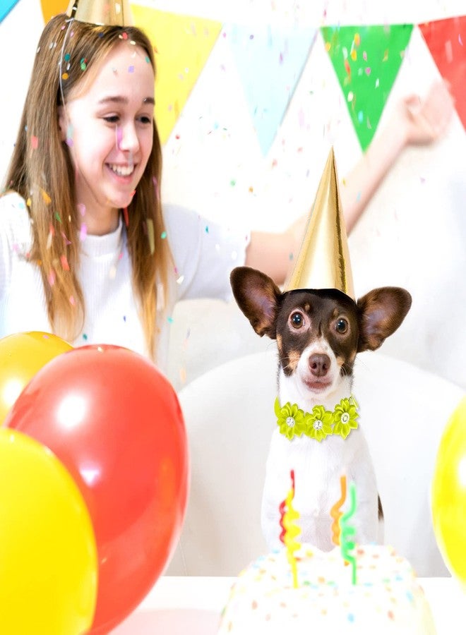 Reginary 80 Pcs Dog Bowtie Flower Collar Girl Dog Accessories Adjustable Girl Puppy Collars Cat Bow Tie Flower with Diamond Crystal for Cats Pet Summer Birthday Party Christmas Wedding Supplies - Image 4