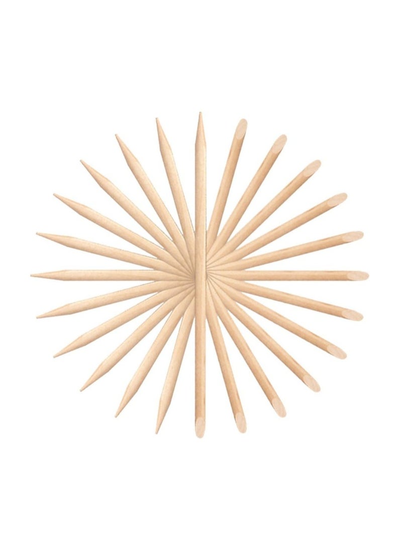 200-Piece Nail Art Wooden Stick Cuticle Pusher Remover Beige - Image 5