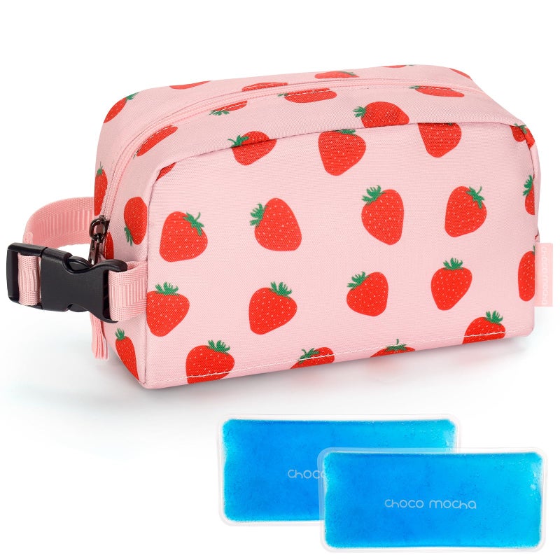 Choco Mocha Snack Bag for Kids Small Cooler Bags Insulated Freezable Snack Bag For School Toddler Snacks Bag Balls Blue - Image 2