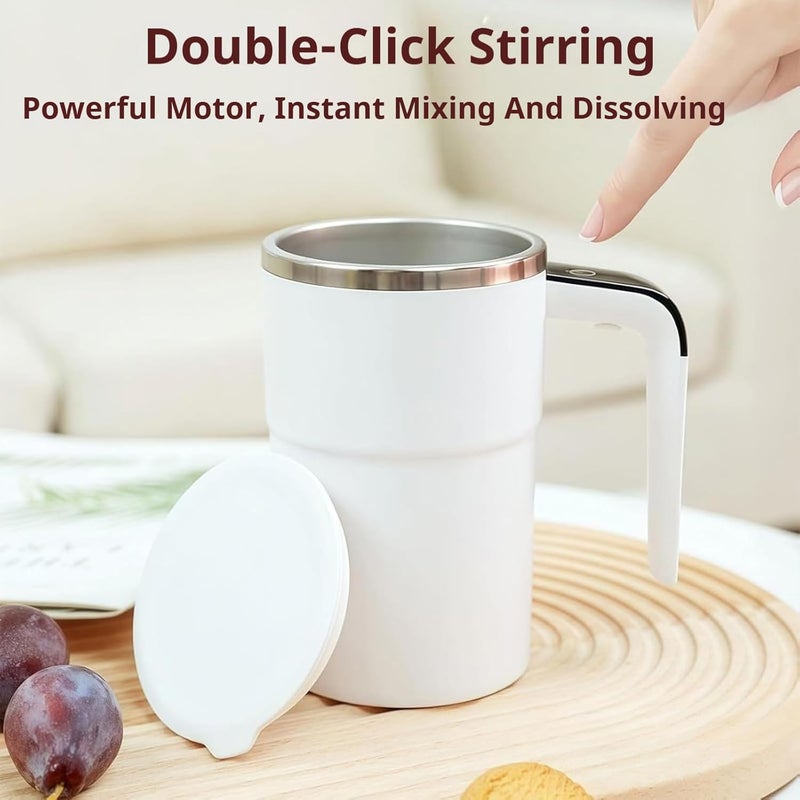 Electric Coffee Mug: Black Food-Grade 316 Stainless Steel, Automatic Stirring - Real-Time Temperature Display Smart Coffee Mug for Office Travel Daily Use - Image 5