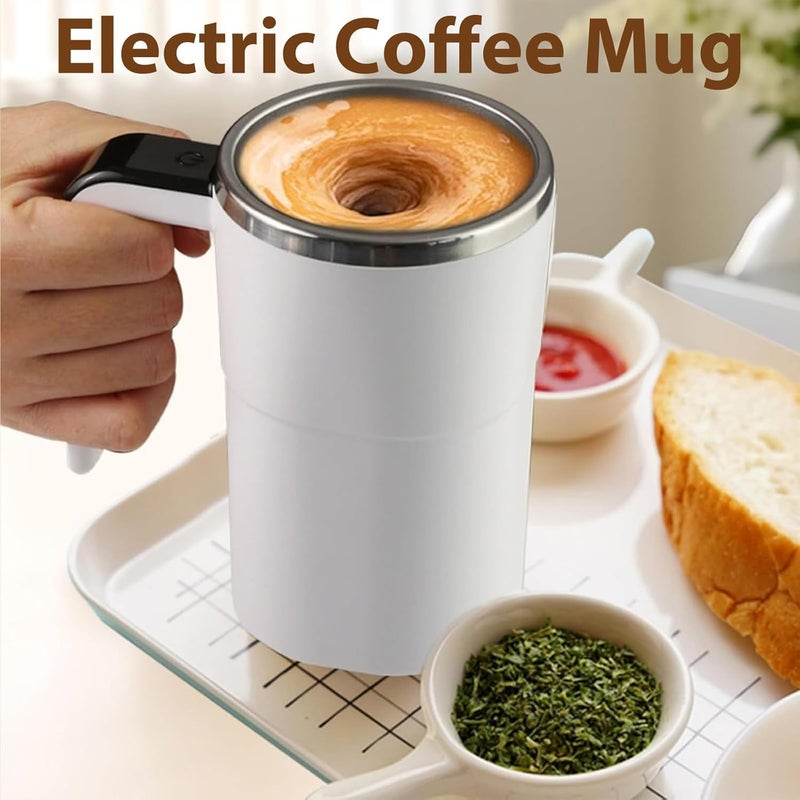 Electric Coffee Mug: Black Food-Grade 316 Stainless Steel, Automatic Stirring - Real-Time Temperature Display Smart Coffee Mug for Office Travel Daily Use - Image 3