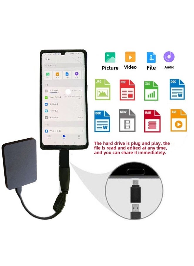 Generic Neutral Black A3 Expansion Mobile Hard Disk 2T/4T High Speed 16T External Mobile Phone Computer Hard Disk 1T-Capacity:Cross Border Virtual -14TB-Interface:USB 3.0 (neutral Packaging-shipped Without Any LOGO)  - Image 4