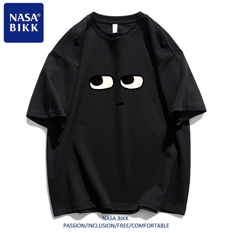 Trendy brand T-shirt pure cotton ins summer American print male and female couple versatile trendy round neck loose half-sleeved short-sleeved - Image 3
