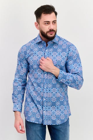 Men Regular Fit Long Sleeve All Over Casual Shirt, Blue - pzsku/ZE992A157F6A5AE09EDDBZ/45/1746188325/a922ab62-4955-47fa-8863-e39aca7d7ec0