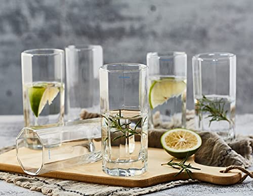 SYANKA Italian Premium Juice Glasses Set of 4 Transparent, 300ml, Stylish and Crystal Highball Glasses for Drinking Water, Juice and Cocktails - Image 3