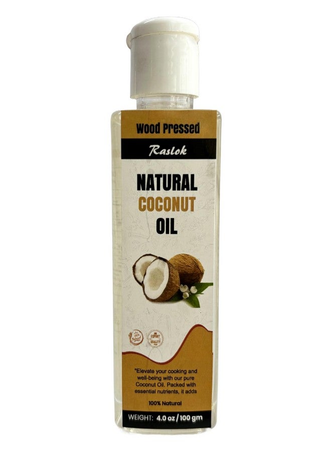 Raslok Wood Pressed 100% Natural Coconut Oil | Naturally Process | Natural Flavor | Pure Coconut Oil | Ideal for culinary, skincare, and hair care purposes. (4 oz) - Image 1