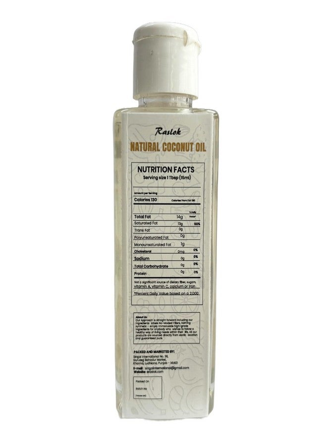 Raslok Wood Pressed 100% Natural Coconut Oil | Naturally Process | Natural Flavor | Pure Coconut Oil | Ideal for culinary, skincare, and hair care purposes. (4 oz) - Image 3