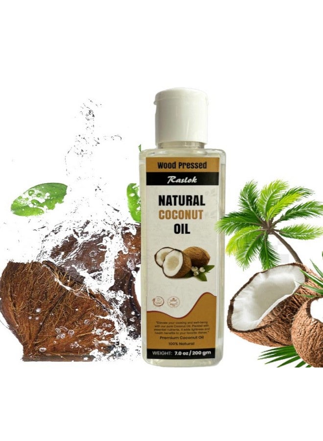 Raslok Wood Pressed 100% Natural Coconut Oil | Naturally Process | Natural Flavor | Pure Coconut Oil | Ideal for culinary, skincare, and hair care purposes. (4 oz) - Image 2
