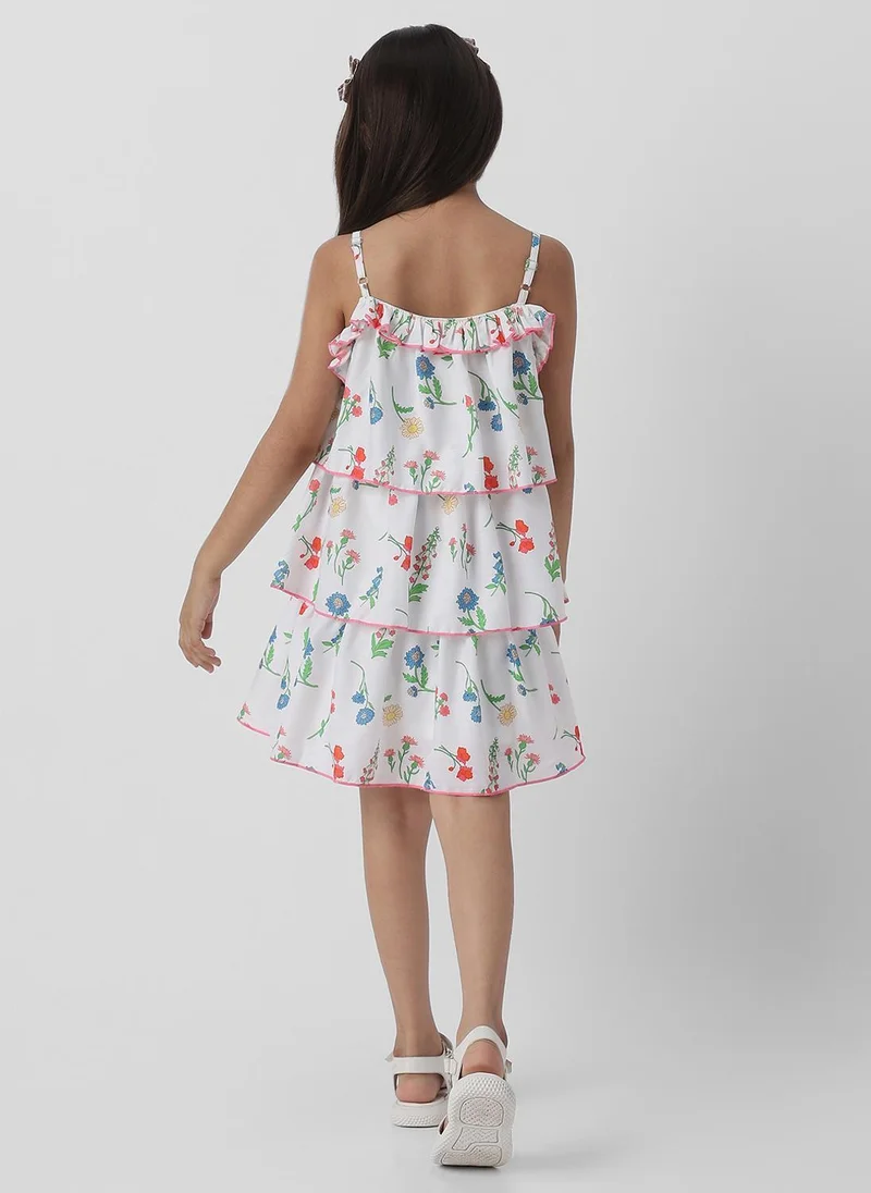 Nautinati  Nautinati Girls Floral AOP Tiered Frock for Women | Best Price UAE