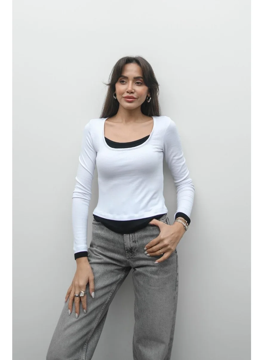 Havoş Ecru Regan Square Neck Blouse
