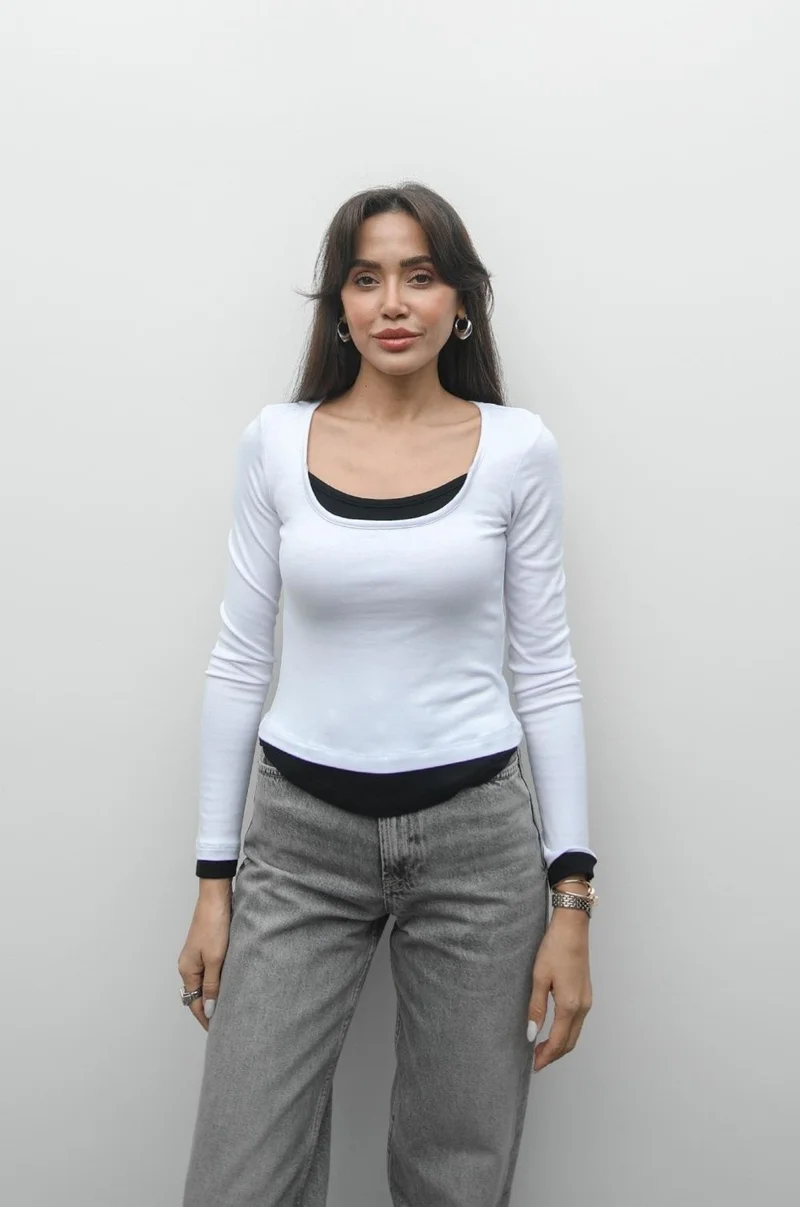 Havoş Ecru Regan Square Neck Blouse