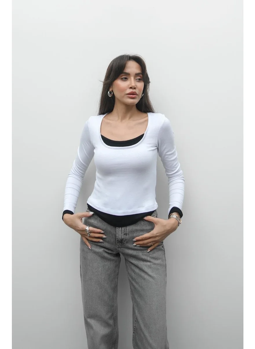 Havoş Ecru Regan Square Neck Blouse