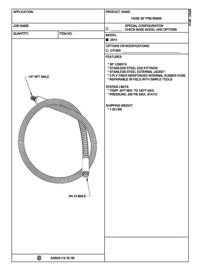 FISHER 2914 4 Backsplash Faucet, 36 Inch, Stainless Steel - Image 2