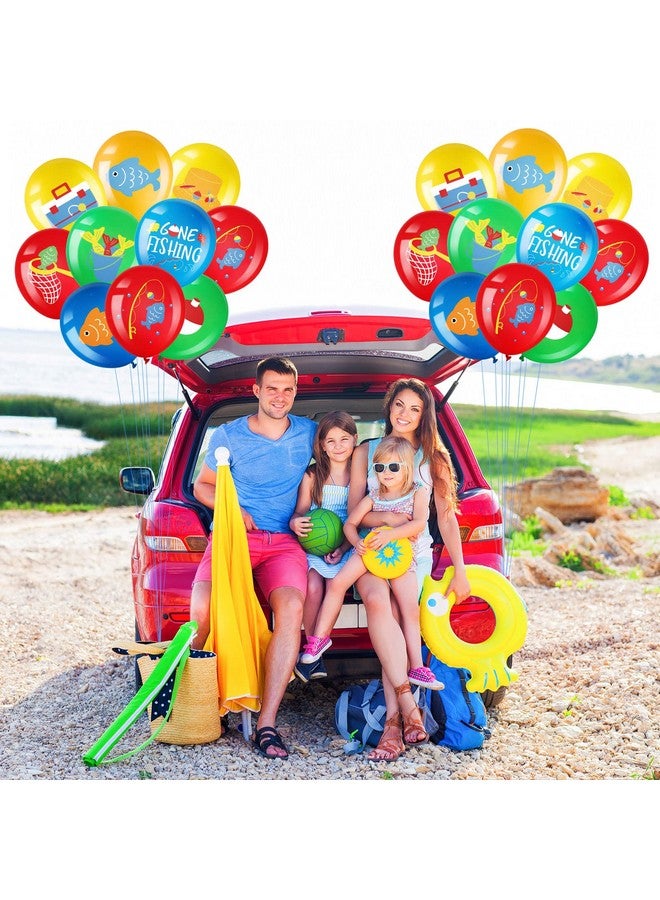 Zomiboo 36 Pack Fish Bobber Balloons Ofishally One Birthday Decoration Latex Fish Party Balloon Under the Sea Creature Birthday Baby Shower Party Decoration Supplies, 12 Inches(Gone Fishing Style) - Image 5