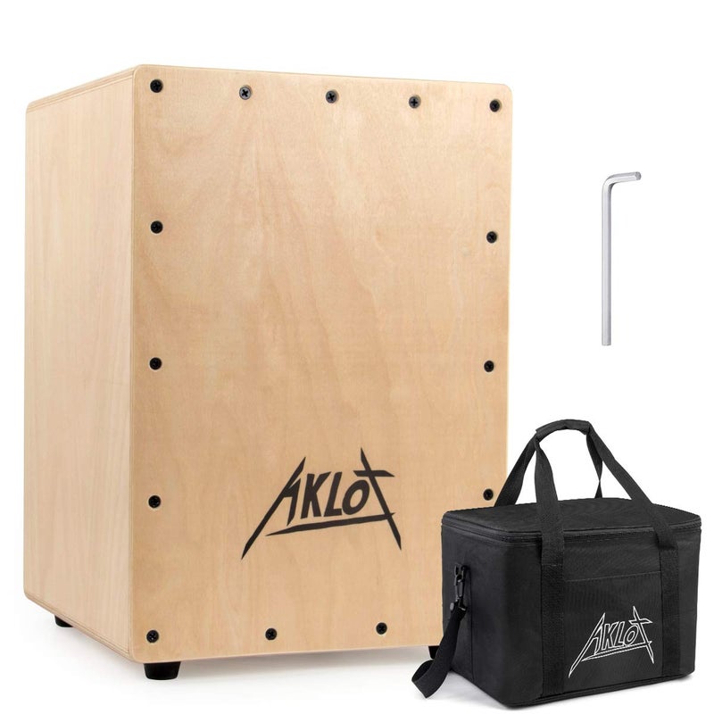 AKLOT Cajon Drum Box 10 Cajons Percussion Instrument Compact Acoustic Jam Cajons Betula Wood Percussion Box Internal Adjustable Snares with Gig Bag - Image 2