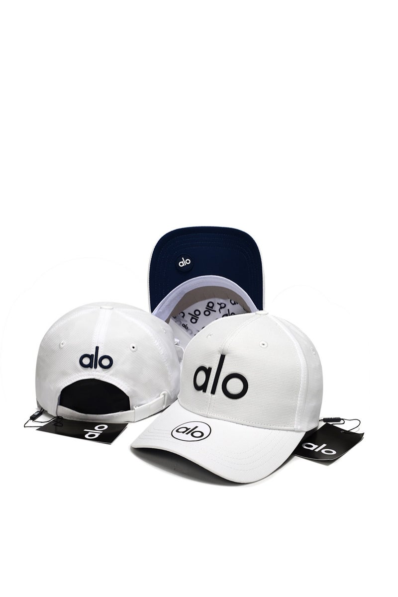 alo Alo Cap: White, Contrast Logo & Brand Detailing