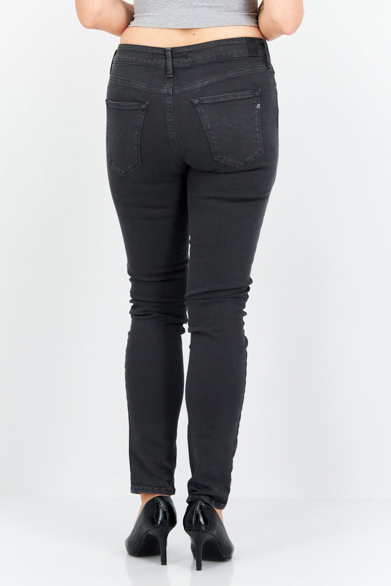 Replay Women New Luz Fit Solid Stretchable Jeans, Black - Image 2