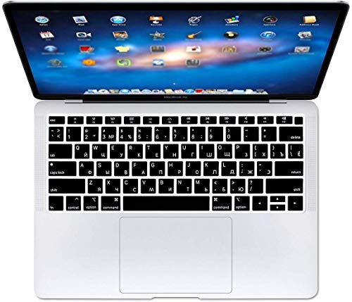 UHamn Russian Language Keyboard Cover Protective Skin Compatible with MacBook Air 13 inch with Retina Display Model A1932, 2018 Release (not Compatible for Old Version MacBook Air 13" A1369 & A1466) - Image 1