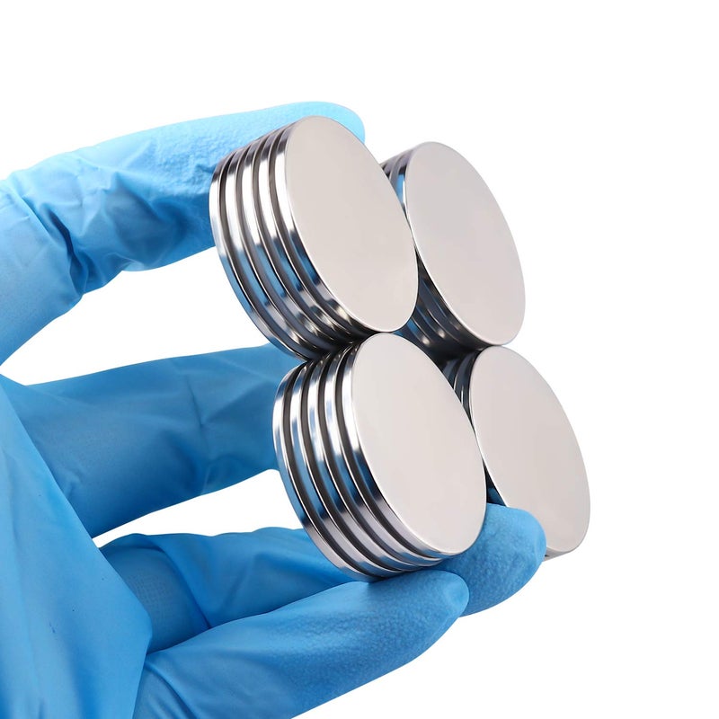MIKEDE 20 Pack Strong Neodymium Disc Magnets with Double-Sided Adhesive, 1.26 inch D x 0.08 inch H Super Strong Rare Earth Magnets - Image 4