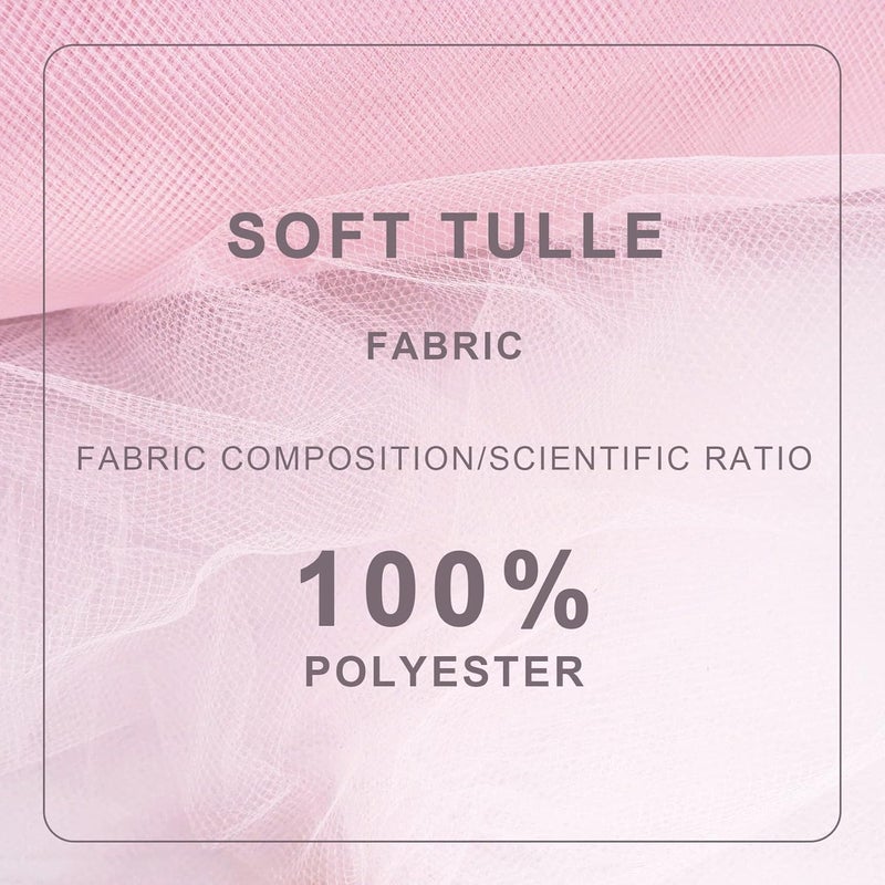 FILLOXY NET Tulle Fabric Spool for DIY White Tutu Bow Baby Shower Birthday Party Wedding Decorations Christmas Gift Wrapping Craft Supplies Bolt Table Skirt Ceiling Decor Baby Pink 2 Meter - Image 5